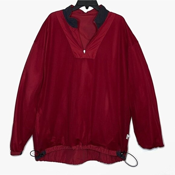 Men's PGA Tour Golf Windbreaker Quarter Zip Pullover Burgundy / Charcoal SZ XXL - Picture 11 of 12